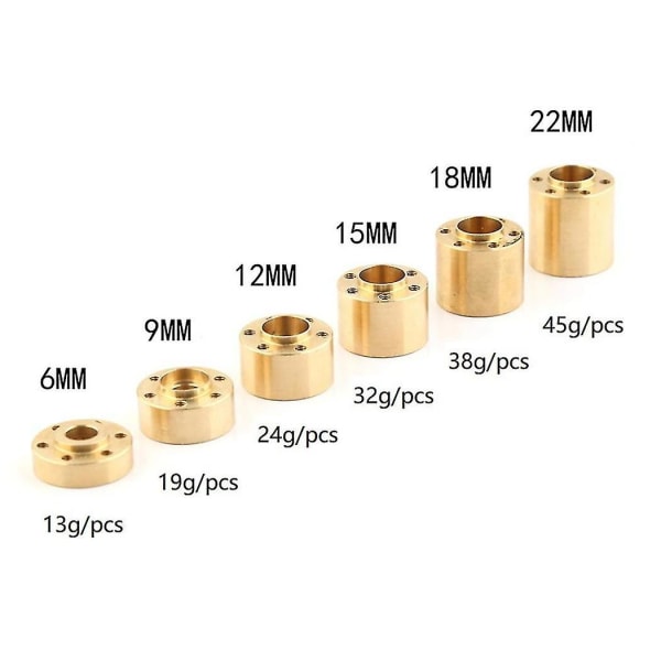 4 kpl painoja 12 mm:n pyörän kuusikulmainen napa, leveämpi sovitin 1/10 Rc-telaketjuun Axial Scx10 Trx4 1.9 2.2 pyörän vanteelle