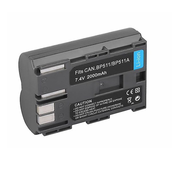 7,4v 2000mah Bp-511a Genopladeligt Li-ion batteri Bp-511 Kompatibel Canon Eos 40d 300d 5d 20d 30d 50d 10d D60 G6 digitalkamera