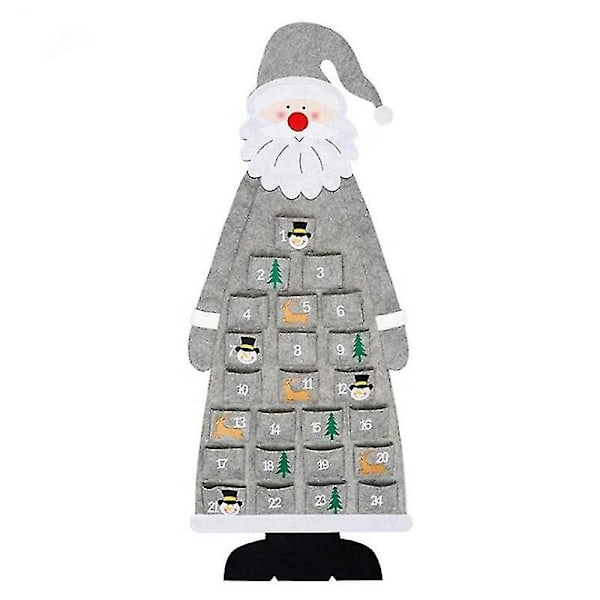 Christmas Advent Calendar 3d Santa Felt Advent Calendar With 24 Days Pockets Xmas Countdown