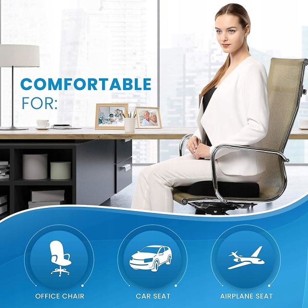 Comfort-istuintyyny toimistotuoliin - Tailbone Kiputyyny - Tailbone -tyyny  - Iskias-tyyny istumiseen (musta) 55b5 | Fyndiq