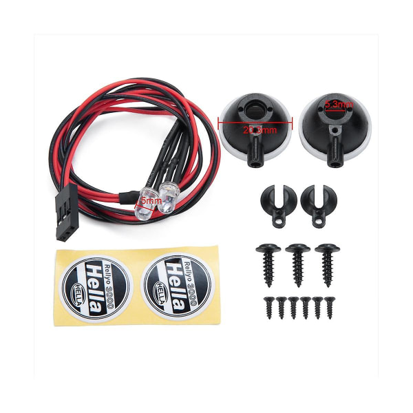 4 st LED-lampor Kit Strålkastare Spotlight för Axial SCX10 Wraith RR10 TRX4 TRX6 1/10 RC Crawler Bil