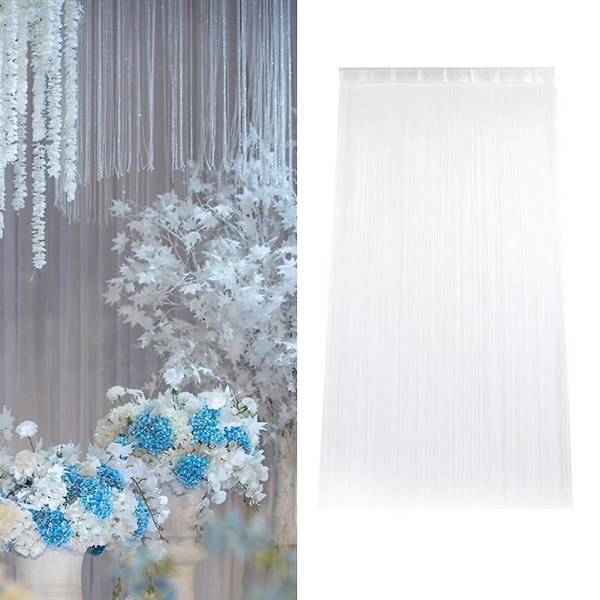 String Tassel Chain Door Window Curtain Drape for Bedroom Coffee Shop (White )