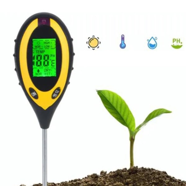 4 in 1 maaperämittarin lämpötila auringonvalon kosteuden PH maaperän testaaja, joka on yhteensopiva Family Orchard Agriculture Rice Vegetable Cultivation-YM kanssa