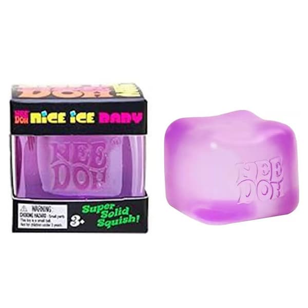 NeeDoh Nice Cube – Supertaktil sensorisk klämleksak – 2,25-tums kub Purple