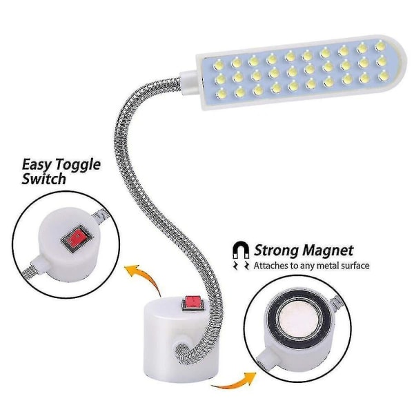 Industriell belysning Symaskin Led-lys Multifunksjonell Fleksibel arbeidslampe Magnetisk sylys For Drill Press Dreiebenk Eu Plugg