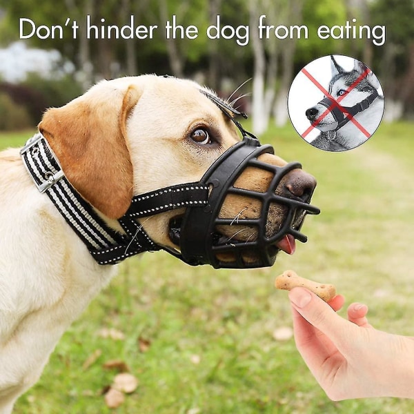 Ln-blødt kurv-mundkurv til hunde - sikker og behagelig pasform, forhindrer bedre bid, tygge- og gøende næseparti