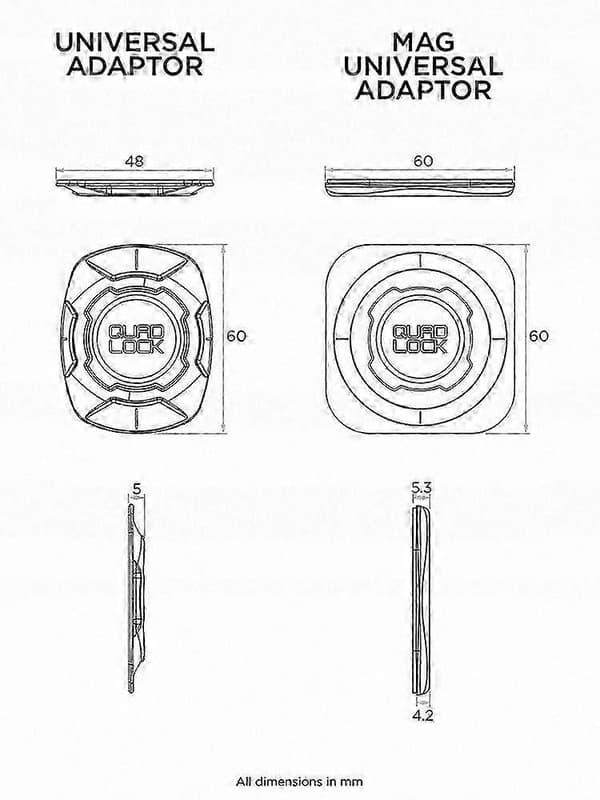 Sort universel stativmontering til Quad Lock-kompatible enheder black