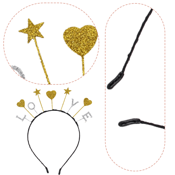Glitter Hårbøyler Søte Måne Stjerne Hjerte Hårbøyle Hodeplagg Bursdagsfest Krone Tiara Hodeplagg, shape1