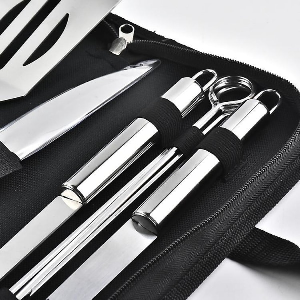 BBQ Utensil Set Stainless Steel Professional Barbecue Accessories Grill Tool with Bag Easy to Carry (9)