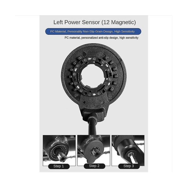 Elcykel Magnetisk power Pas Pedal Assist Sensor F-12l 12 magneter Dubbla Hallsensorer Conn-A1