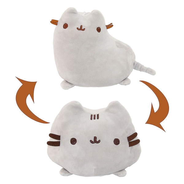 Dubbelsidig Flip Fat Cat Doll Tecknad Anime Omgivning Söta Flickor Leksaker Kreativ Kudde Docka