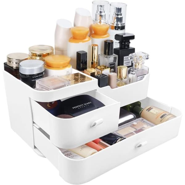 Make-up kosmetikopbevaringsorganizer med 2 skuffer til kommode