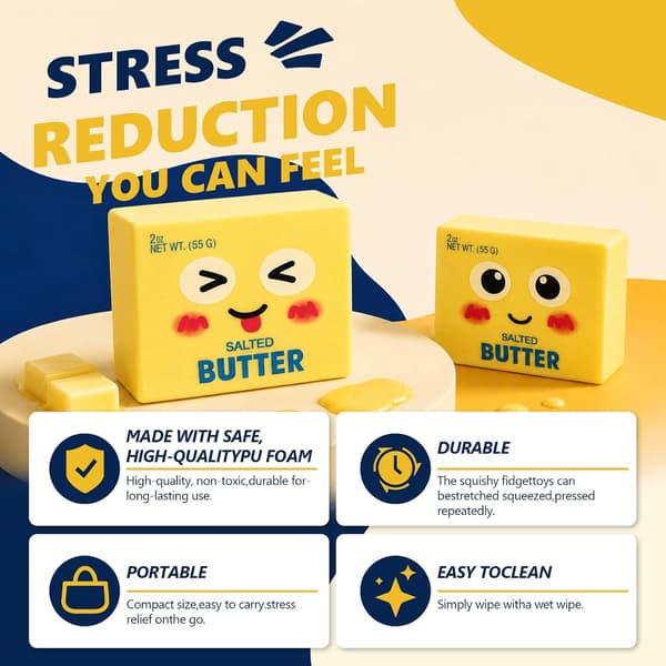 Smör Squishy, Långsam Återhämtning Kläm Stressavlastningsleksak