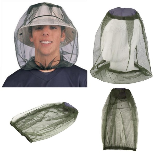 1 stk myggehovednet - bug-ansigtsnet til hatte med ekstra fine mesh/flueskærmshuller - ultimativ udendørs beskyttelse mod insekter, ikke-see-ums og midges