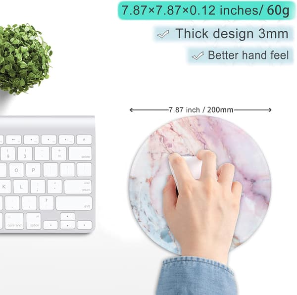 Musematte, Vanntett, Sklisikker, Gummibase, Rund for Laptop