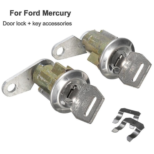 2stk Metal erstatning dørlås sylindre med 2 nøkler for Ford