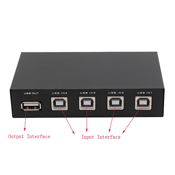 Usb-svitsjvelger Kvm-svitsjadapter 4 i 1 ut Pc Usb-delingsenheter for Pc-skanner skriver