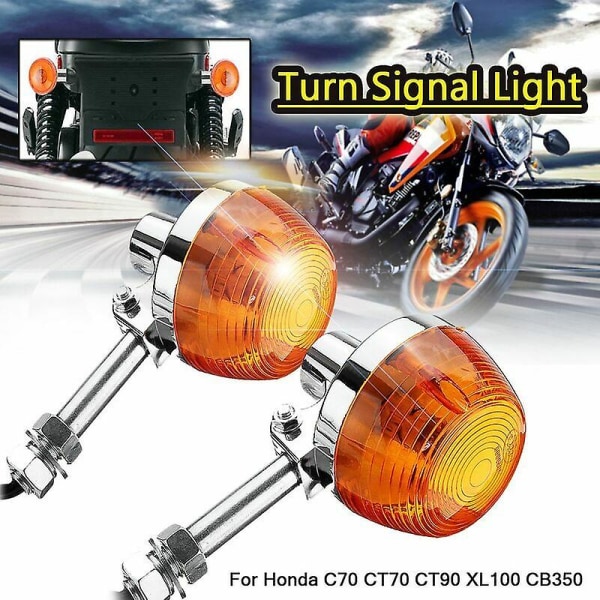 2 stk 8mm motorcykel blinklys til Honda C70 Ct70 Ct90 Xl100 Cb350 Cm400