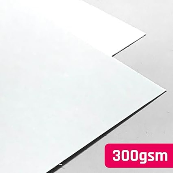 Vit, A4 300 g/m² Färgad kartong, 50 ark