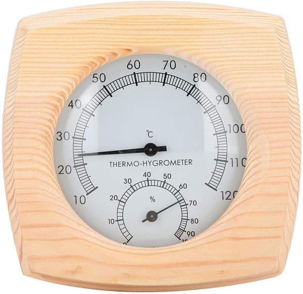 Hygrotermograf Termometer Hygrometer för Bastu i Trä