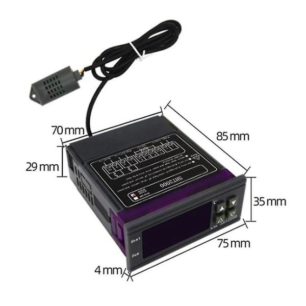 Sht2000 Temperatur- og Fugtighedskontrol Termostat Humidistat Indendørs Brygning Inkubator Termometer