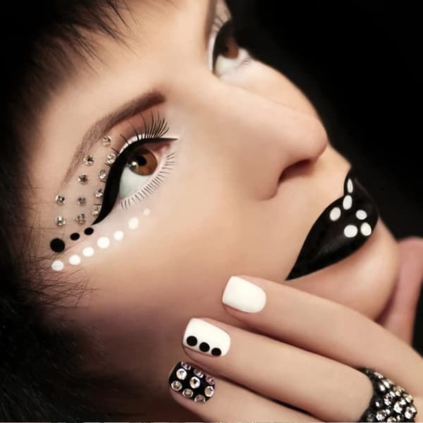 Flat Backs Rhinestones Nail Arts, Hvit