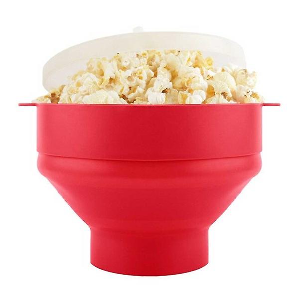 Popcornskål av høy kvalitet Silikon Micro Popcornskål - Sammenleggbar Rød Rød