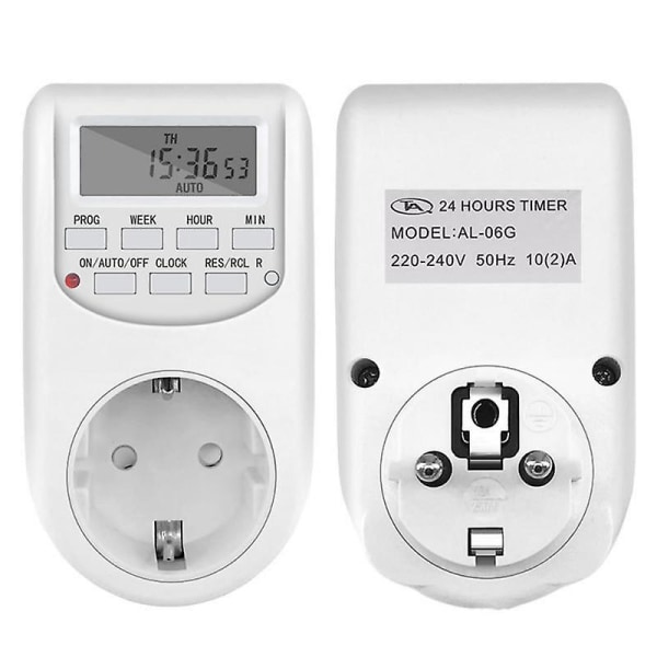 Smart Plug Elektronisk Digital Timer Switch Eu Stikkontakt Køkken Timer Stikkontakt 220v 50hz 7 Dage 12/24