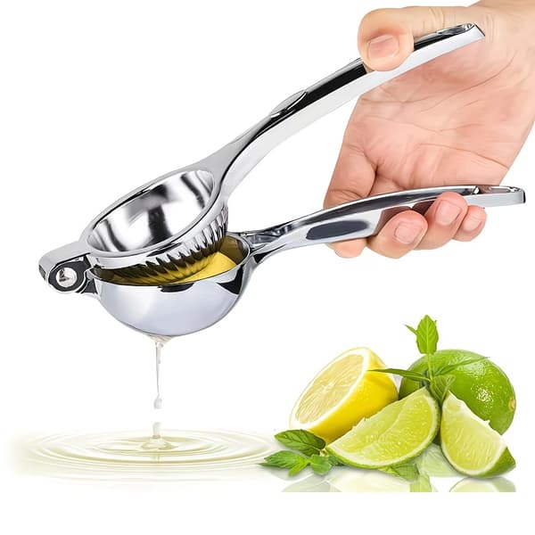2-pack manuell citronpress i rostfritt stål, bärbar handpress för apelsin, lime och citron