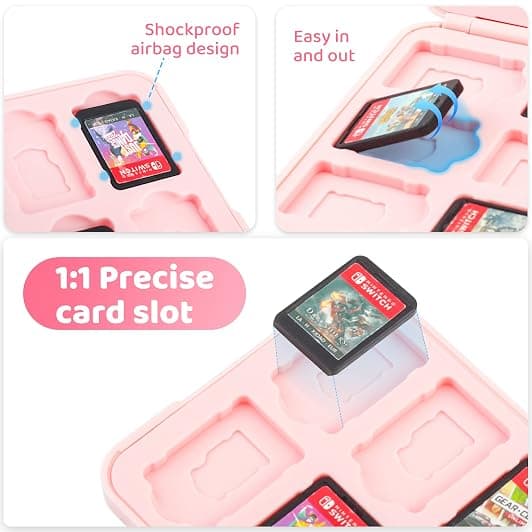 Switch (Gen 2) Spilkortetui | Switch OLED 12-slots Snap-Lock Kortetui | 25-slots Kortetui (OLED-kompatibel) | Snap-Button Kortetui