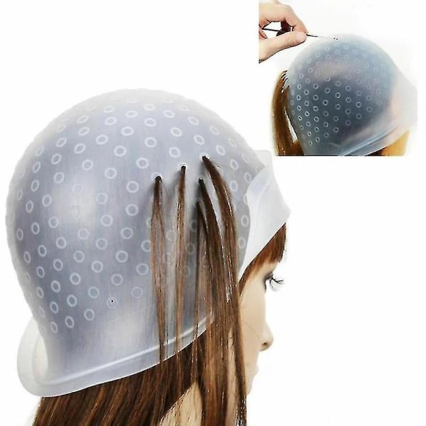 Silikon høyglanshette Gjenbrukbar høyglanshårhette Salon Dye Dye Cap for kvinners hårfarge