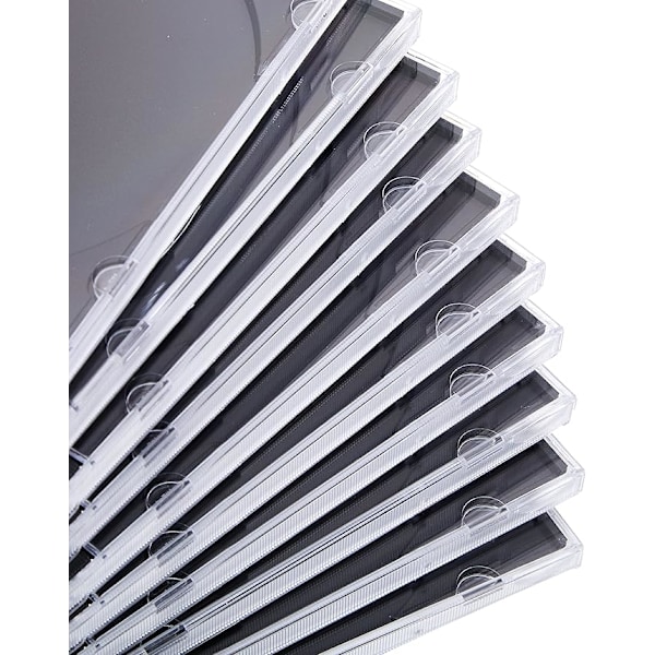 10 CD- tai DVD-koteloa (1,04 cm x 12,4 cm x 14 cm, yleinen koko), kirkas