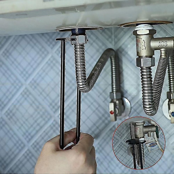 Multifunksjonell vaskenøkkel kranslange sekskantet muffe Baderomsrør Installasjonsverktøy Demontering Reparasjon-yujia