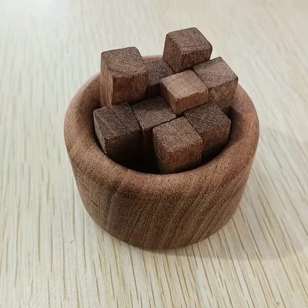 Träbilblock eterisk oljediffusor, naturlig valnöt passiv aromdiffusor, mini bärbar doftdiffusor för bil, skrivbord, sovrum
