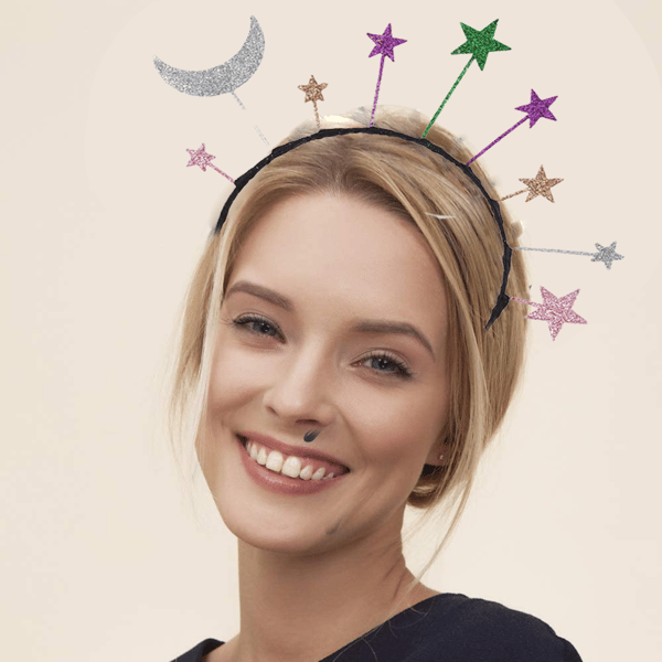 Glitter Hårbøyler Søte Måne Stjerne Hjerte Hårbøyle Hodeplagg Bursdagsfest Krone Tiara Hodeplagg, shape3