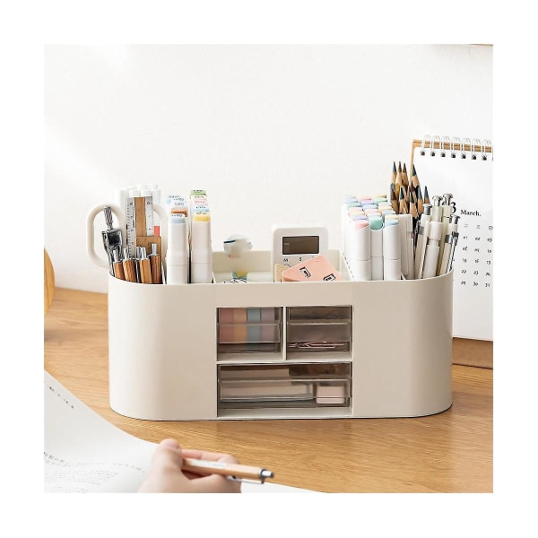 Pencil Pen Holder For Desk With 3 Drawers Perfect Desk Holder Convenient Desk Organizers And Access