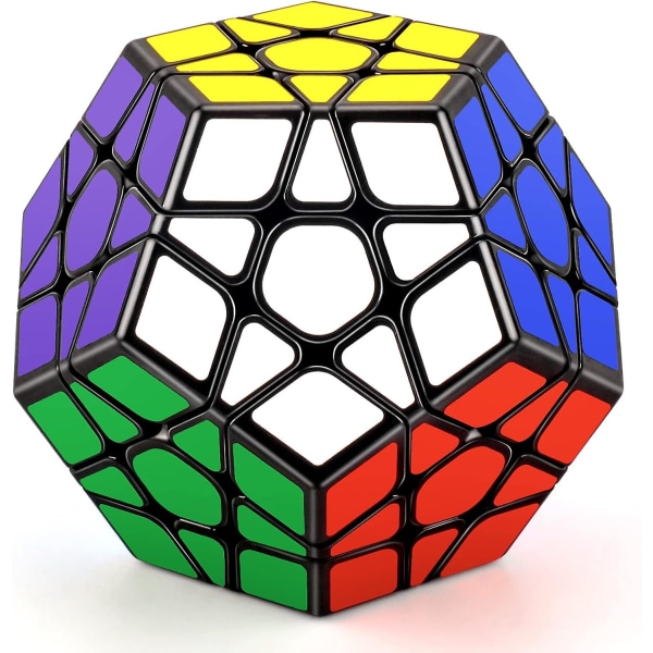 Megaminx 3x3 Speed ​​Cube, Dodecahedron Magic Cube, Speed ​​Cube joululahja lapsille ja aikuisille, musta