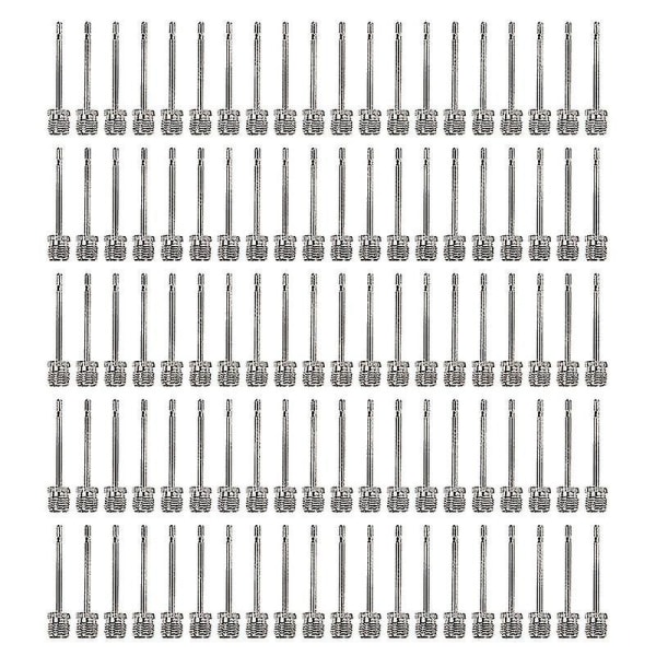 100 stk rustfrie stålpumpenåler, ballpumpenåler for oppblåsing av fotball, rugby, volleyball og basketball, oppblåsbar luftpumpenål