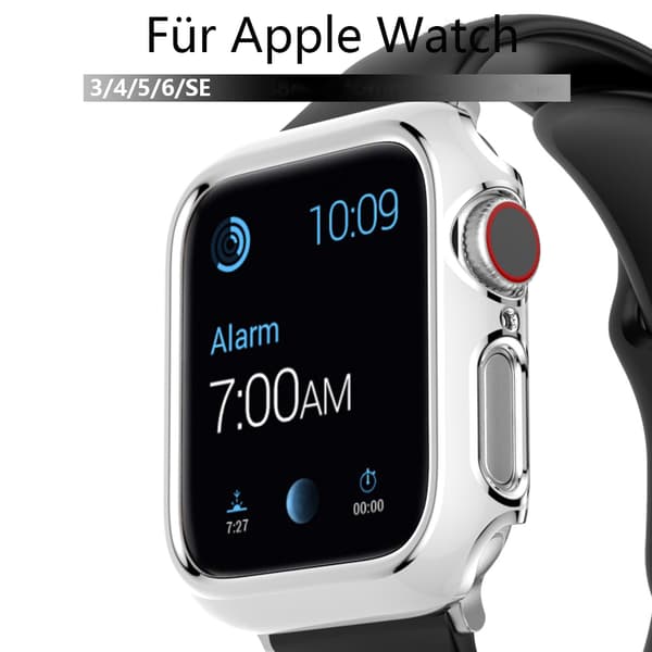 Hårdt etui med skærmbeskyttelse af glas 44mm, sort