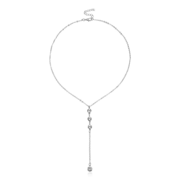 Silver kors nyckelben kedja diamant hänge halsband för kvinnor flicka gåvor smycken