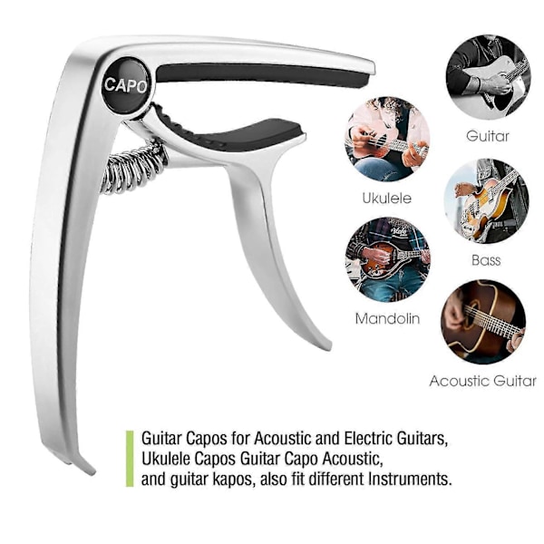 Gitarrkapo, Capo, Capo för akustisk gitarr, akustisk gitarrkapo, Capo för elgitarr, akustisk gitarrkapo 6 strängar, Gitarrkapo för akustisk