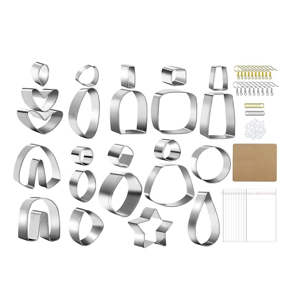 Polymer leire , 23 stk DIY leire former for polymer smykkemaker med ørepyntkort kroker DIY Plasti