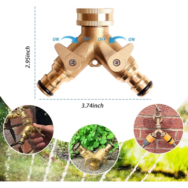 Messing Vandfordeler Fitting 2 Vejs Have Slange Vandfordeler