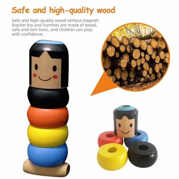 Unbreakable Wooden Magic Toy The Wooden Stubborn Man Toy FUNNY 2024