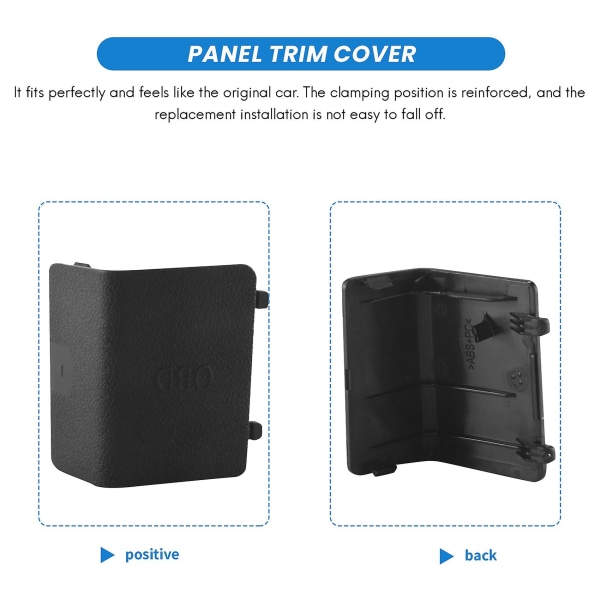 For- 3 Series E90 E91 E92 E93 Diagnostisk pluggdeksel OBD Svart LHD Panel Dekorativt deksel 5143714753