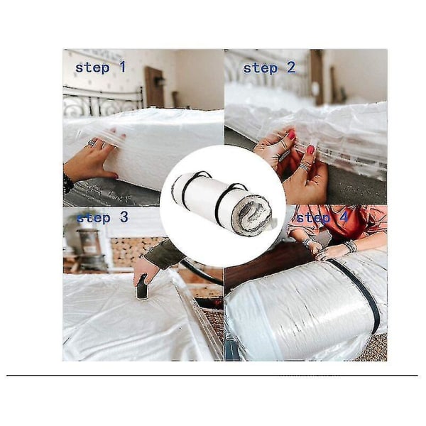Madras vakuumposer til flytning -madras opbevaringstaske - pladsbesparende vakuumopbevaringsposer til ekstra stor latex/svamp madras Kraftig - tyk plast