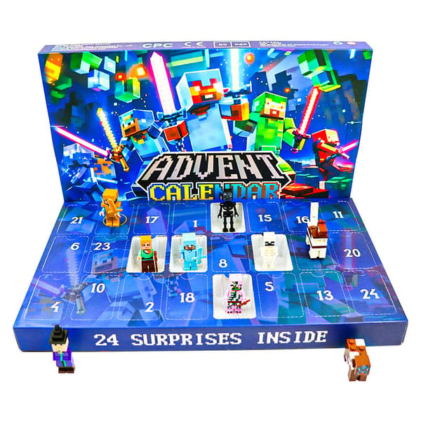 Julekalender - Populær Blind Box - 24-rums Pixel Robot Byggeklodser - Børnegave - 24-dages Nedtælling