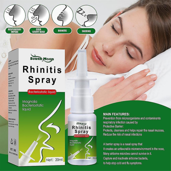 2 st Rhinitis Nässpray Naturlig Snabb Lindring Nässpray Nysningar Sinuit Snarkning