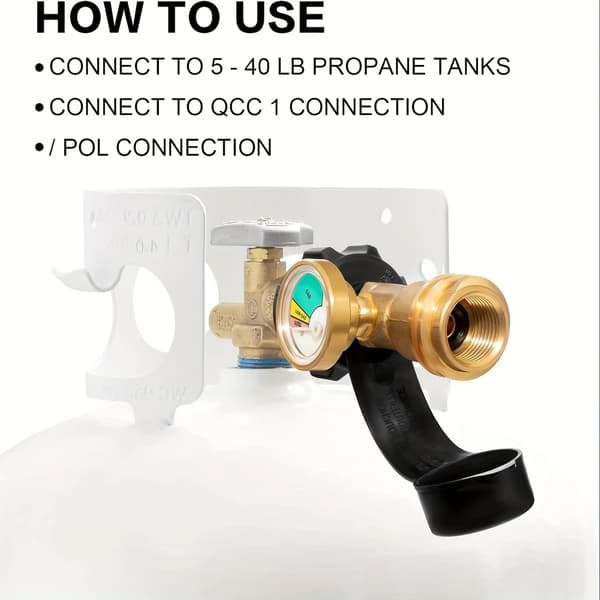 YK01-2 Propan Tank Måler Niveauindikator, Solid Messing Gastrykmåler Adapter Til LPG BBQ Grill RV Camper Varmelegeme