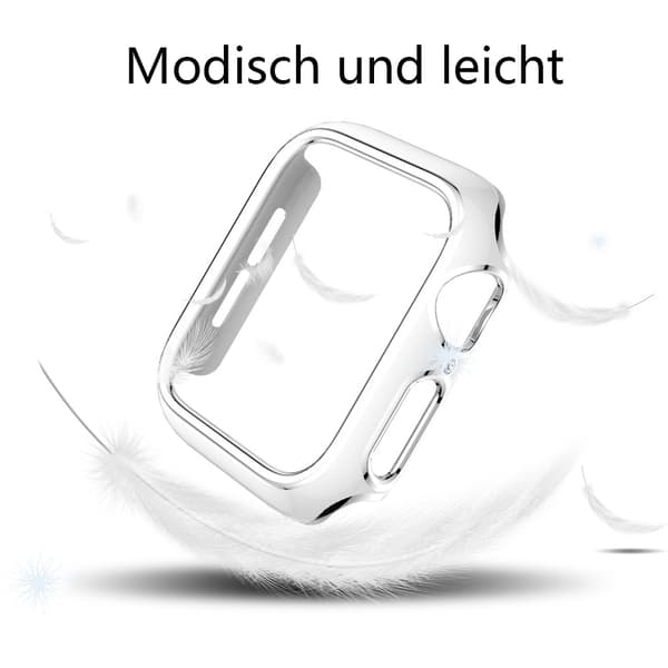 Hårdt etui med skærmbeskyttelse af glas 44mm, sort